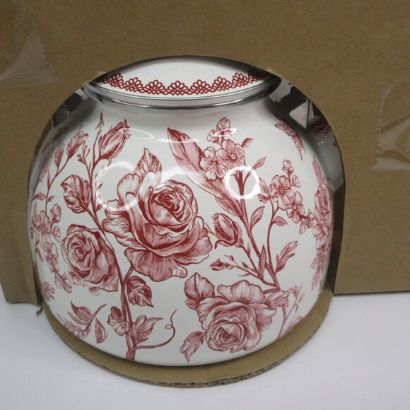 Pioneer Woman Agatha Enamel on Steel 1.8 Qt Whistling Tea Kettle Floral Red - Picture 8 of 11